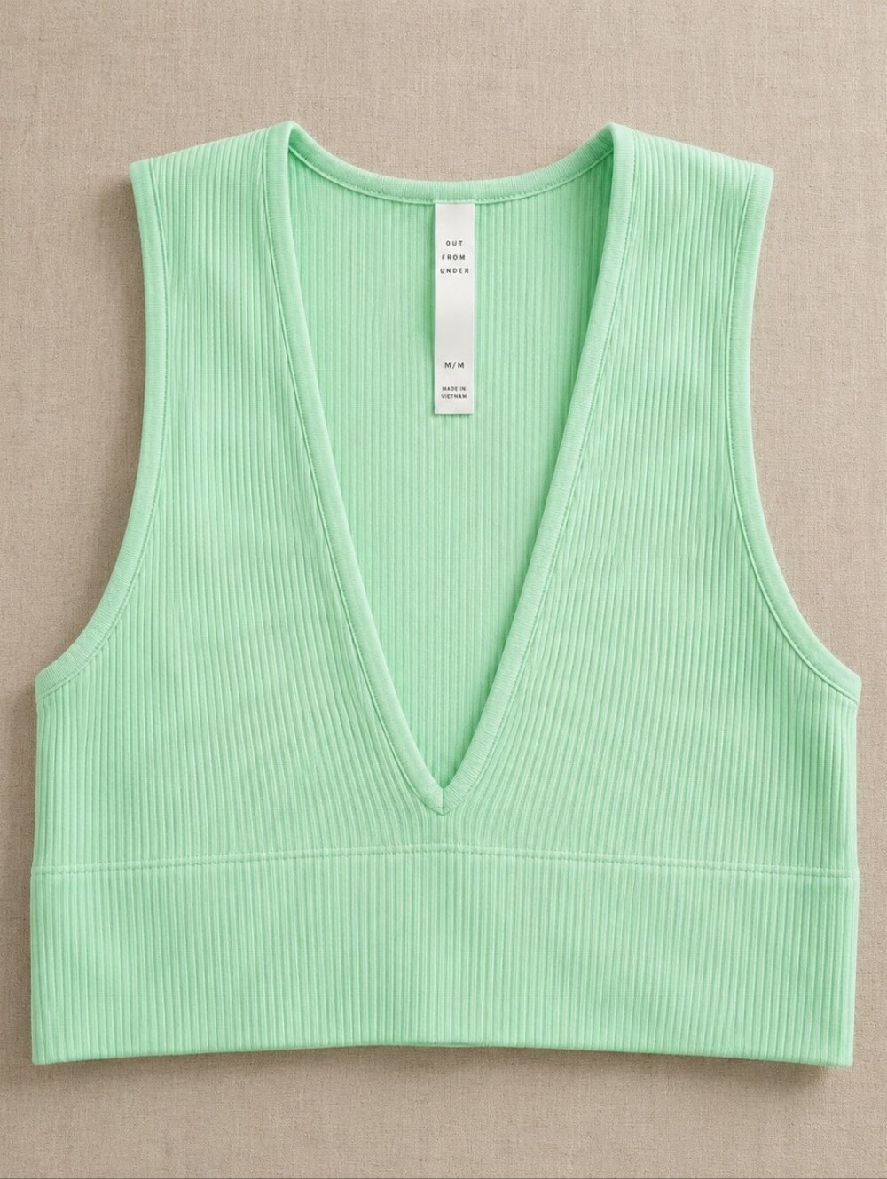 Urban Outfitters Out From Under Ribbed Crop Tank Top Size Medium Mint Green